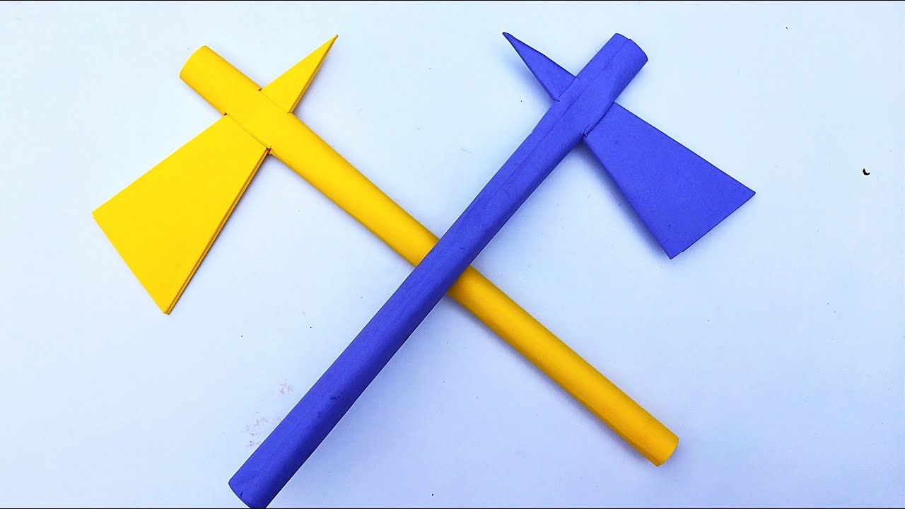 How to Make a Paper Battle Axe || Easy Paper Axe || DIY - YouTube