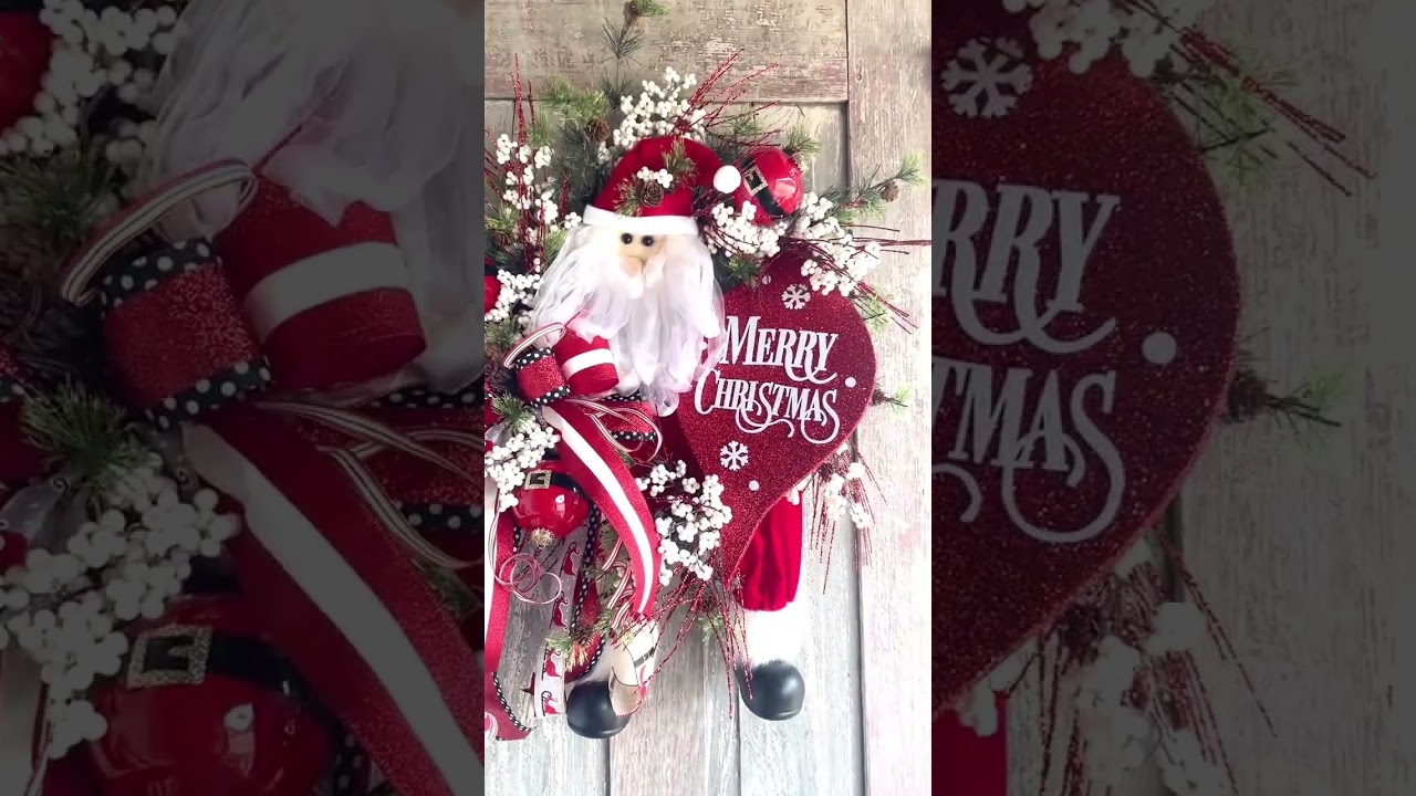 Timeless Santa Door Wreath Tutorial | Kelea’s Design School