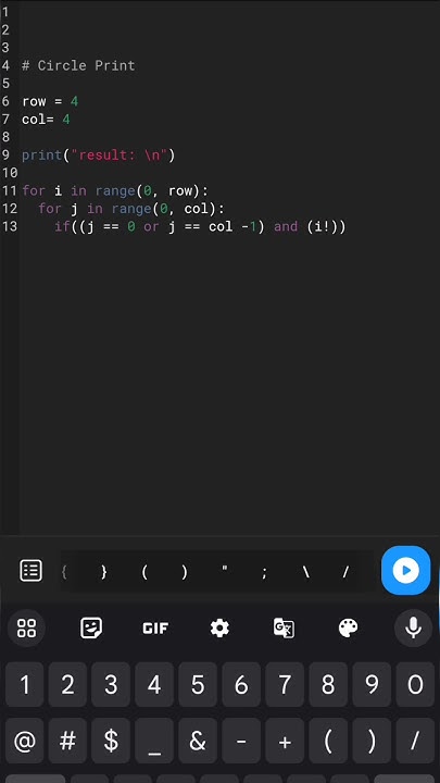 Circle Pattern Python Program | Send This to Friends #shorts #coding # ...