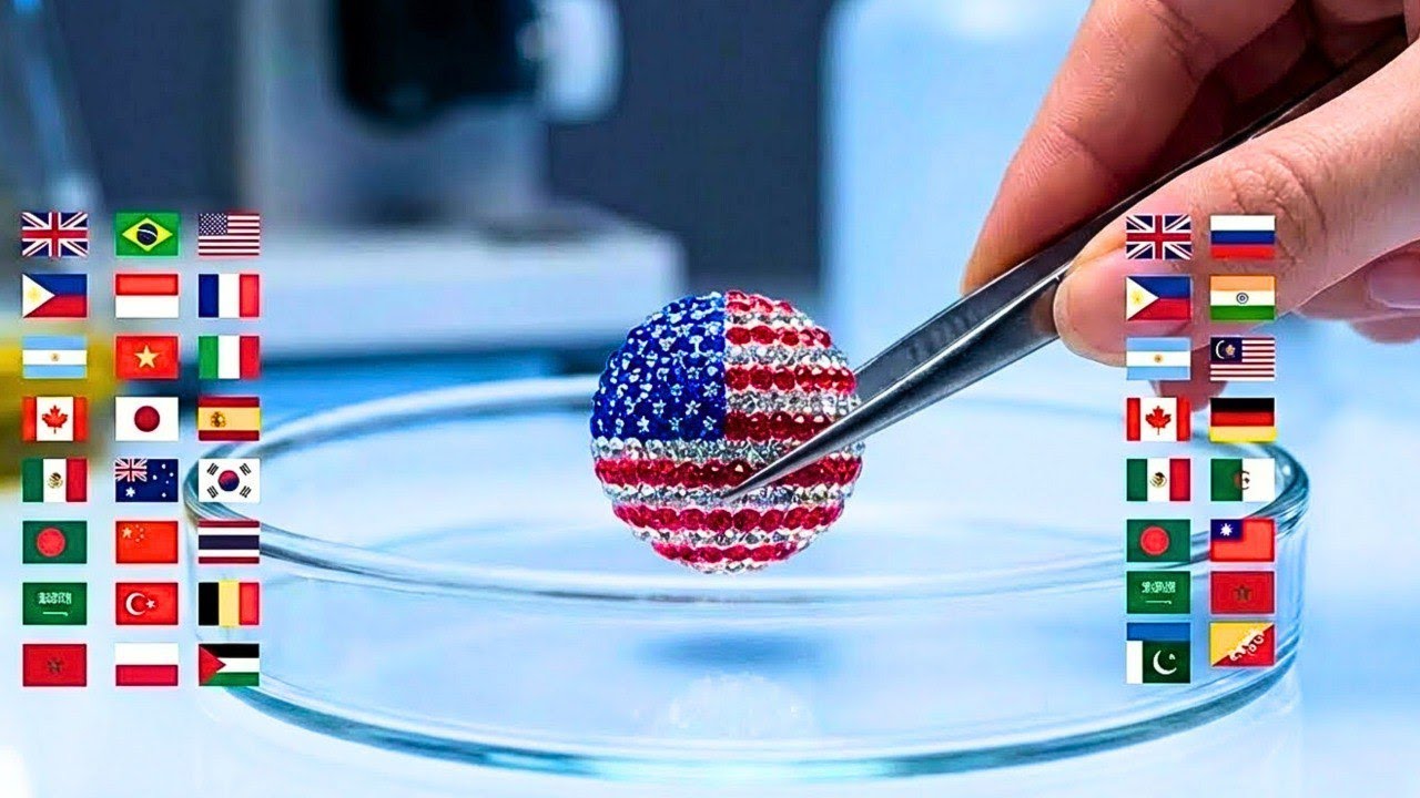 Growing Landmarks from Country Balls in a Petri Dish 🌍 | ASMR