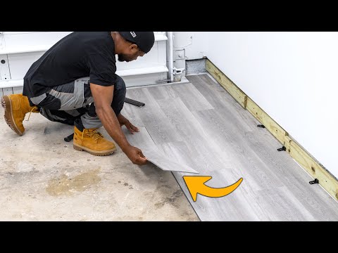 I installed vinyl flooring for the first time, and (huge difference) | garage makeover ep. 01