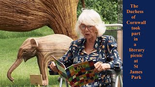 The Duchess of Cornwall took part in a literary picnic with the pupils of Griffin Primary School