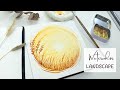 Golden Field Watercolor Landscape 🌾 - Easy Sunset Painting Tutorial