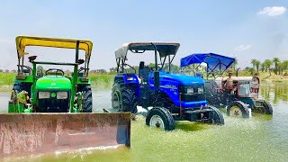 Sonalika 60 Rx John Deere 5050E Eicher 242 Washing In River