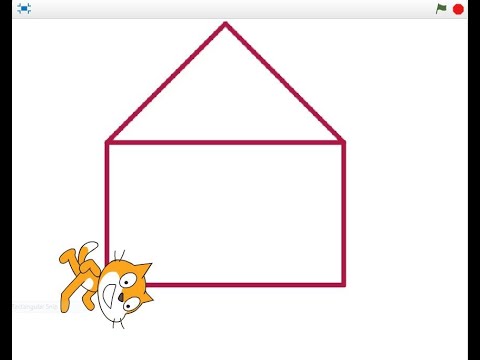 How to draw a Hut in Scratch | Code to draw a Hut