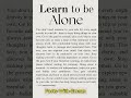Learn to Be Alone | Power of Solitude, Independence & Self Growth Motivation