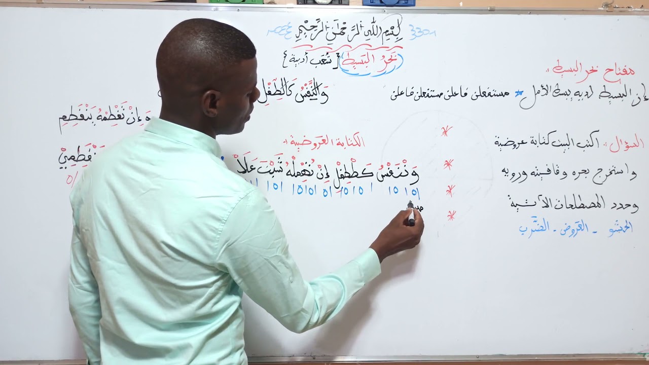 الدرس الرابع/ العروض/بحر البسيط /جميع الشعب الأدبية ثانوي(1+2+3)