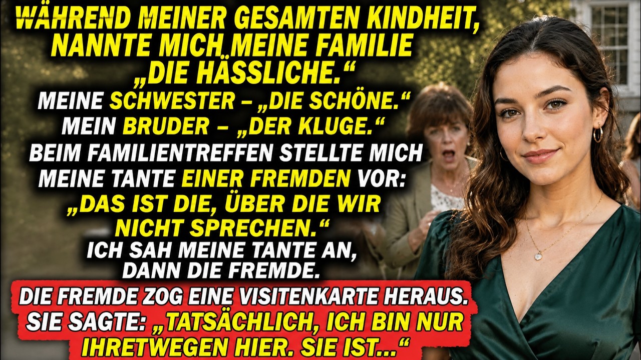 Der Moment, als meine Tante Beatrice sich zu der eleganten Fremden beugte,mit dem Finger auf mich zeigte und sagte „Das ist die, über die wir nicht sprechen“, hätte mein altes Ich gebrochen. Drei...