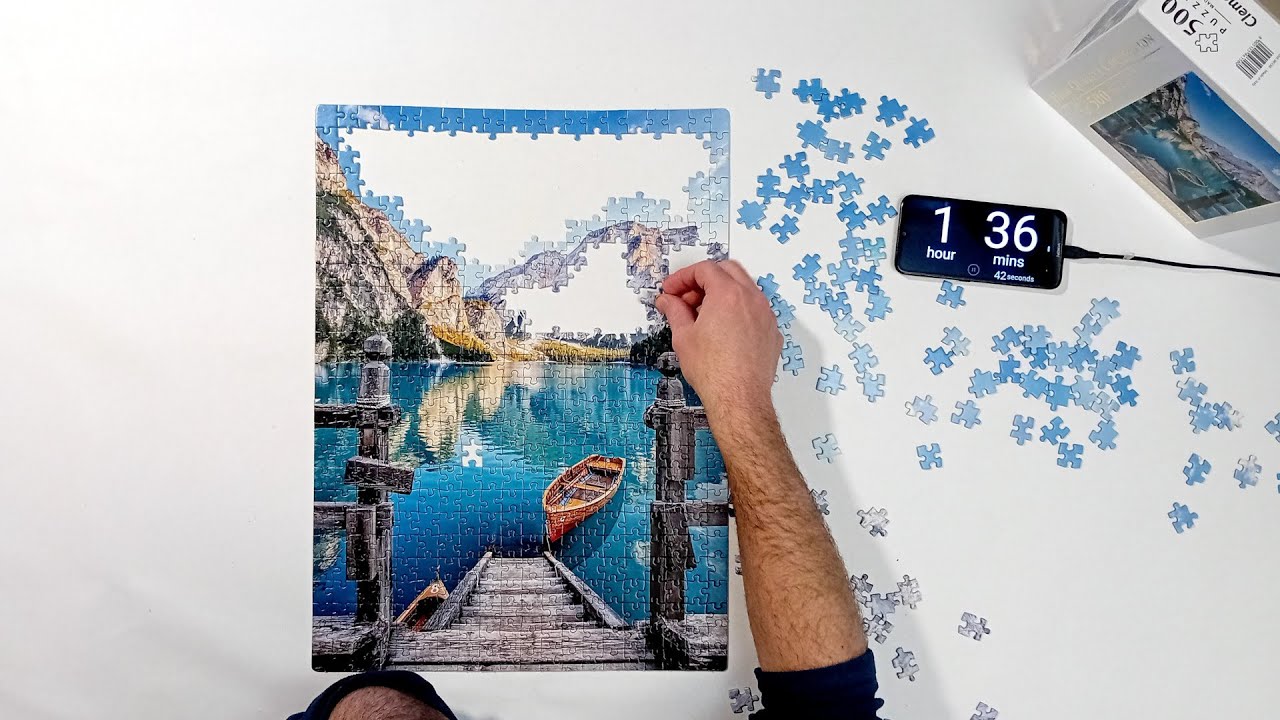 #110 Braiers Lake Puzzle Time Lapse, Clementoni 500 piece. - YouTube