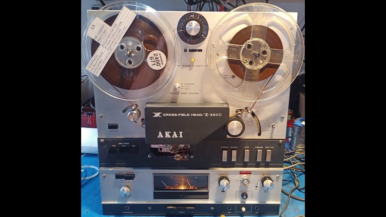 Akai X-360D reel tape deck demo - YouTube
