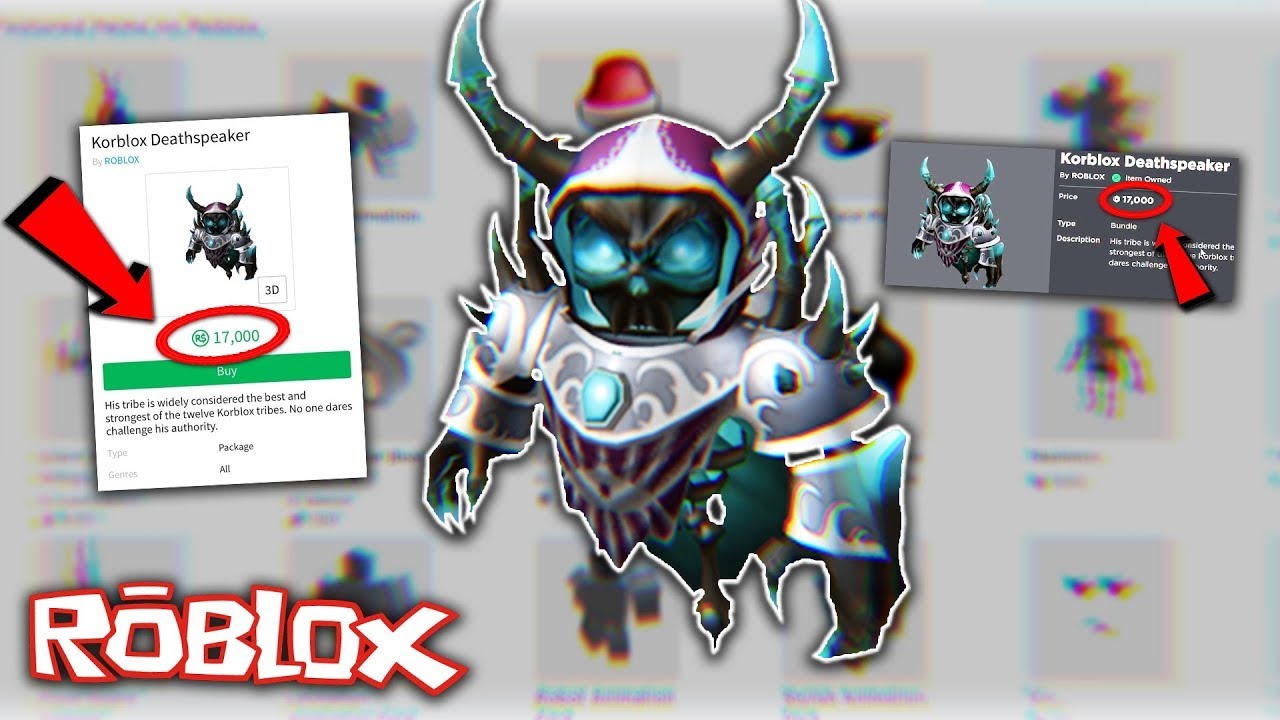 Roblox Buying Korblox Deathspeaker Youtube - korblox package in roblox