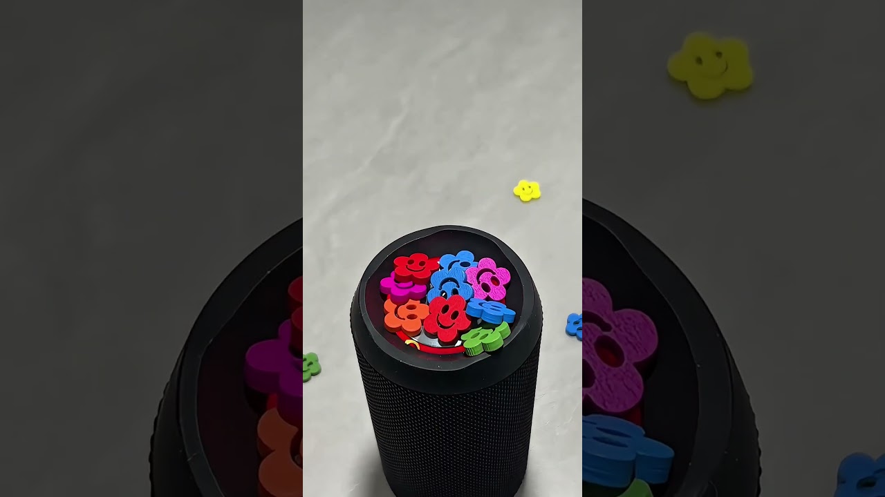 Flowers dancing on the speaker 