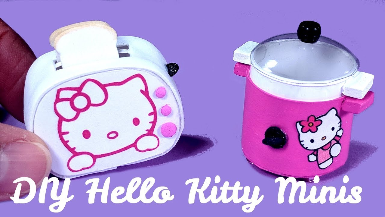 DIY Miniature Hello Kitty Kitchen Crafts - Toaster & Crockpot