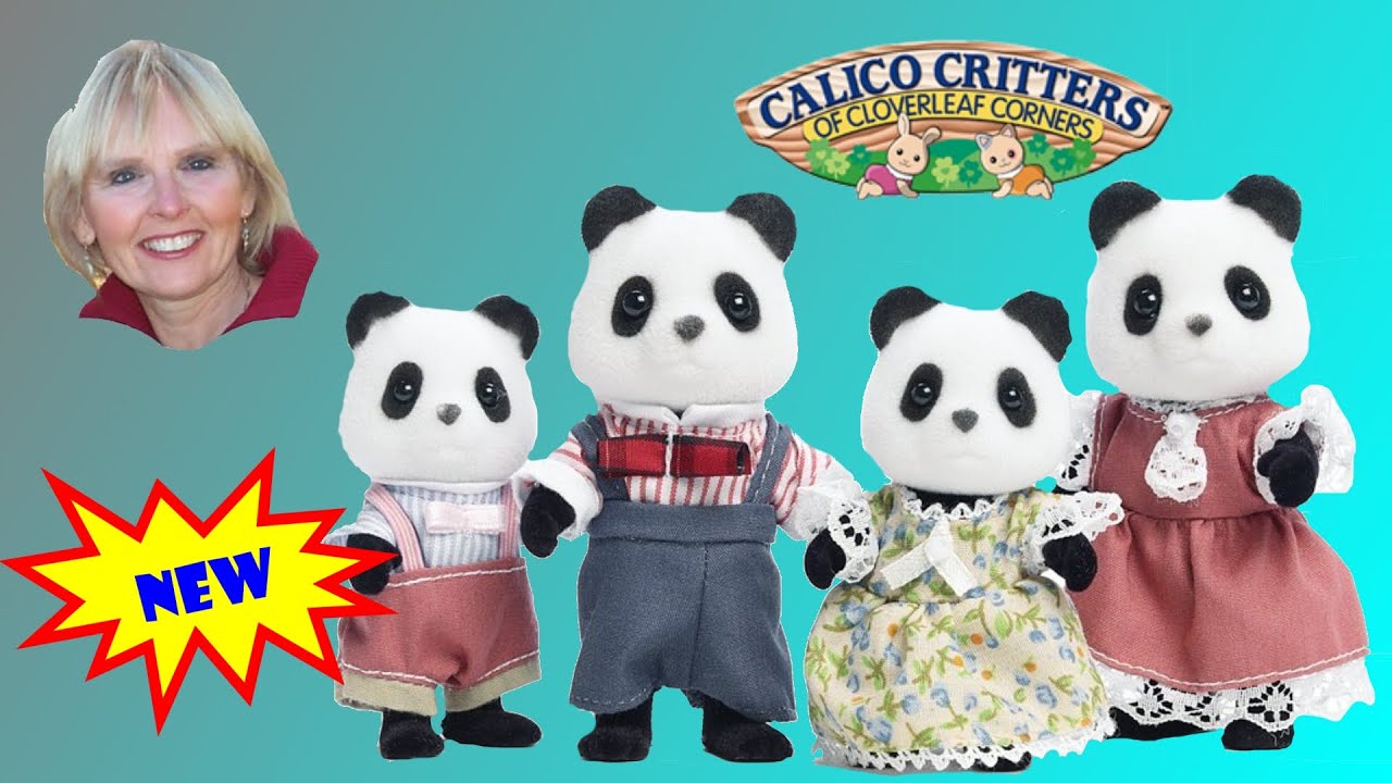 Calico Critters Wilder Panda Family of 4, Sylvanian Family, Free Shipping 