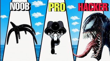 NOOB vs PRO vs HACKER Venom Run 3D game | oggy and jack