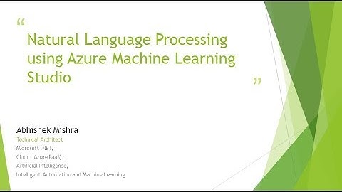 Natural Language Processing using Azure Machine Learning Studio