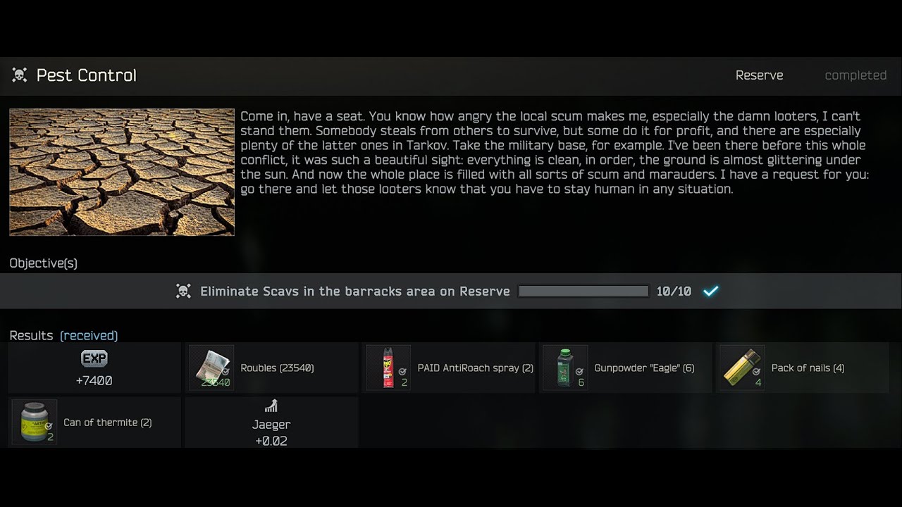 Pest Control task in Escape from Tarkov guide YouTube