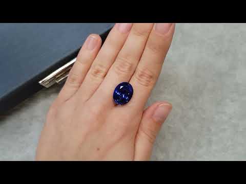 Intense oval cut tanzanite 10.90 ct Video  № 1