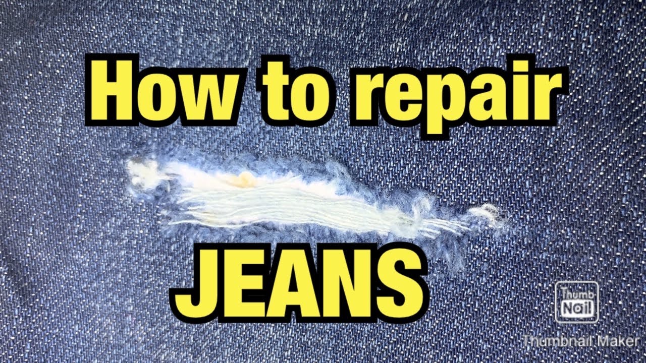How to repair your jeans | how to patch denim - YouTube