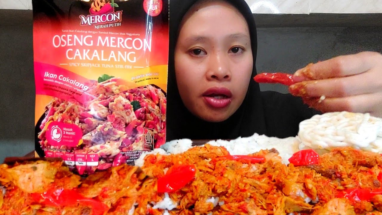 MUKBANG OSENG MERCON CAKALANG MERCON NYA MERAH PUTIH PEDAS NYA BIKIN ...