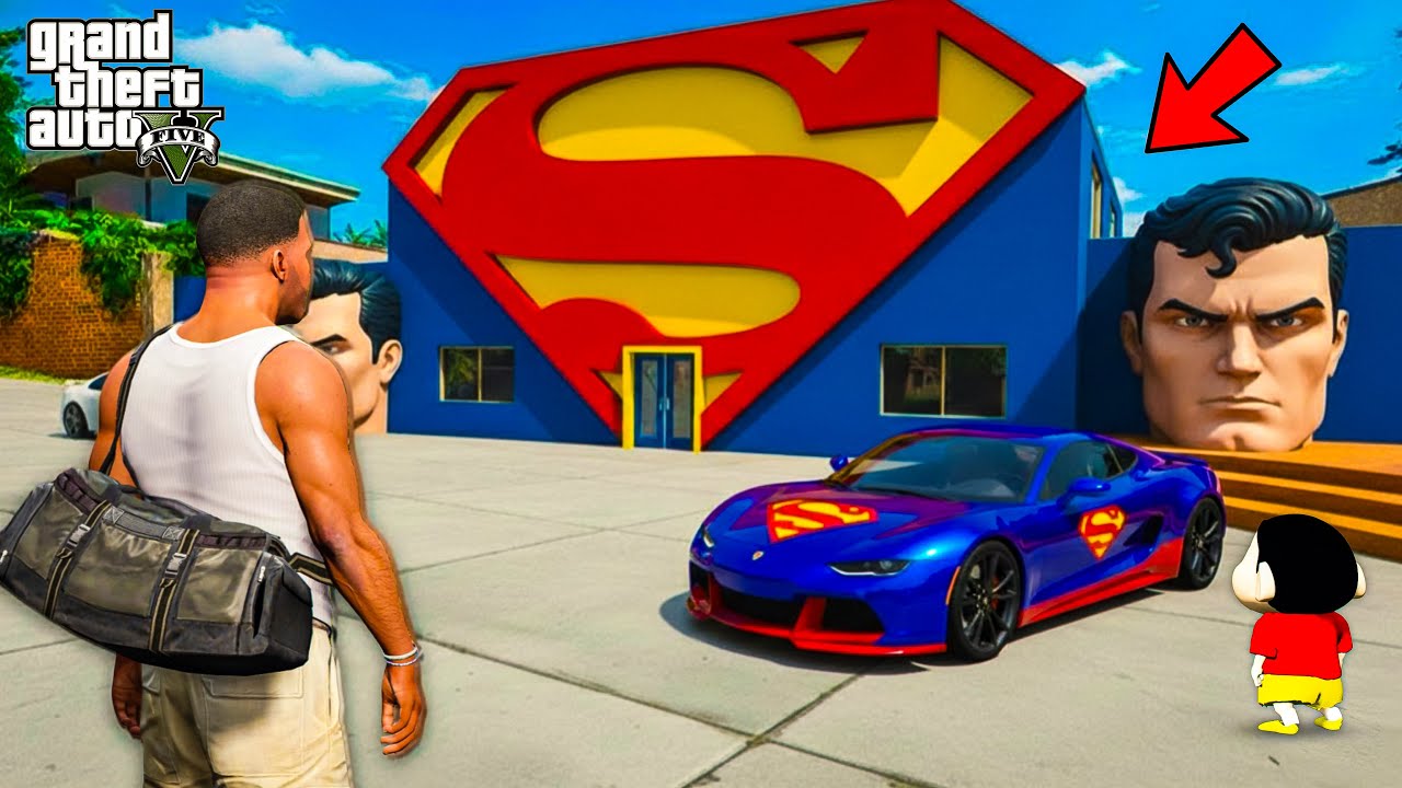 Franklin & Shinchan Found SUPERMAN SECRET HOUSE in GTA 5! 😱🔥