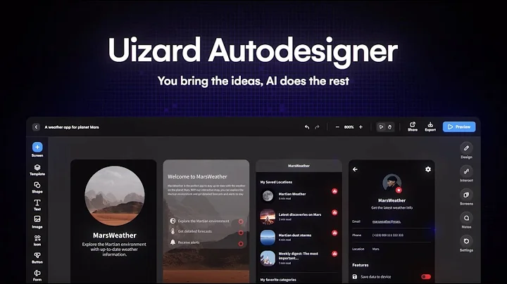 Uizard Autodesigner: Text to design, automated