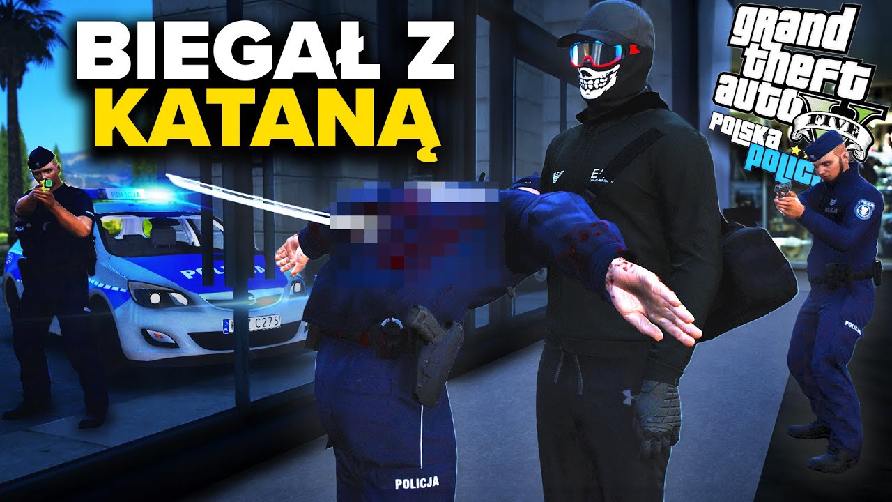 Polska Policja - BIEGAŁ Z KATANĄ PO GALERII🪓 | OPI