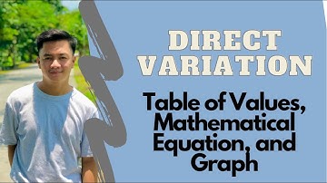 Direct Variation Table of Values, Graph, and Equation