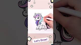 Cute Unicorn | Easy Drawing & Coloring for Kids & Toddlers