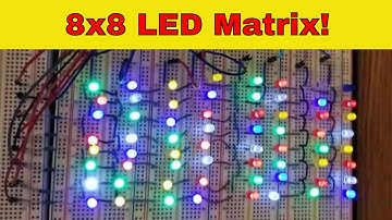Multiplexing LEDS In an 8x8 Grid On A Breadboard With Arduino Mega 2560 - Easy LED Matrix Projects