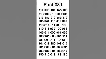 Only those with X ray vision like observation skills can uncover 081 within a challenging 5 secs