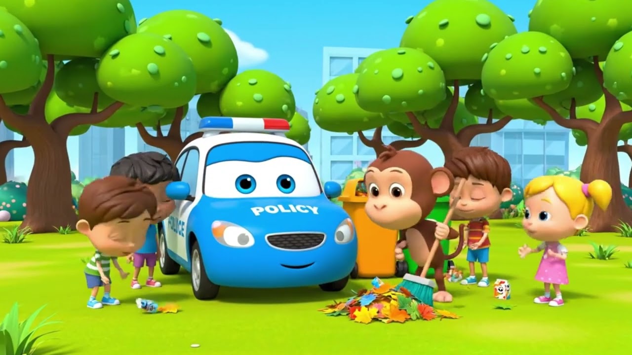 Police Cars Rescue Friends | Fun Cartoon Song for Kids | 3D Animation Video