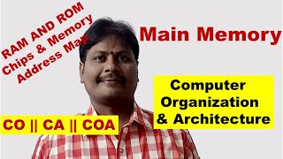 Main Memory || RAM and ROM Chips || Memory Address Map || Memory Connection to CPU || CO || CA | COA