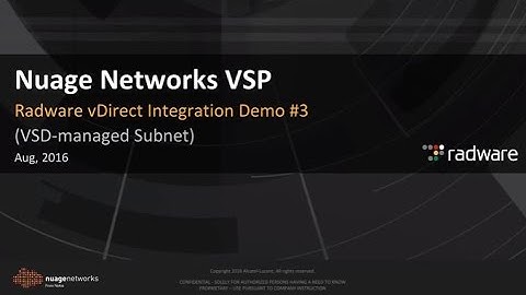 Nuage Networks VSP LBaaSv2: Integration with Radware vDirect Demo #3: VSD-managed Subnet