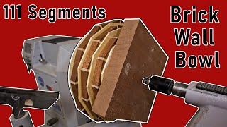 Woodturning - "Brick Wall" Segmented Bowl with 111 Pieces