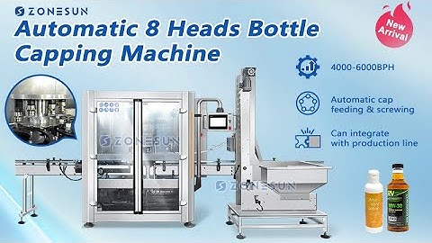 ZONESUN ZS-XG440M High Speed Rotary 8 Heads Bottles Capping Machine With Cap Elevator