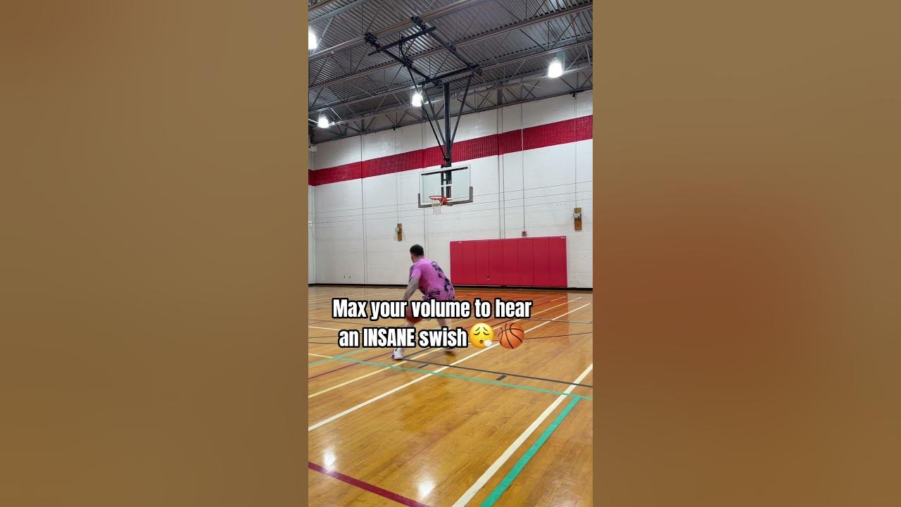 Max your volume to hear a CRAZY swish 😮‍💨🏀 #basketball #swish #troll #ballislife