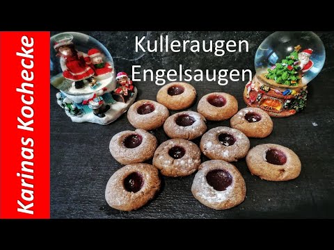 Weihnachtsplätzchen backen Marmeladen Plätzchen / Kulleraugen / Husarenkrapfen / jam cookies #3of4