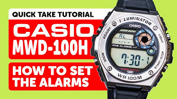 #CASIO MWD-100H (3487) - HOW TO Set the Alarms and Hourly Signal