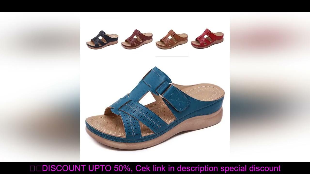 Summer Women Sandals Wedge Sandals Premium Orthopedic Open Toe Sandals Vintage Anti-slip Casual Fema