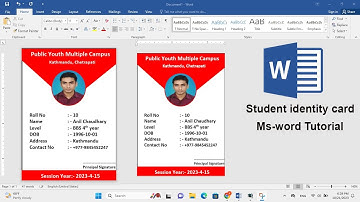 Student Identity Card Design In MS-Word | ID Card Design | MS-word Tutorial In Nepali