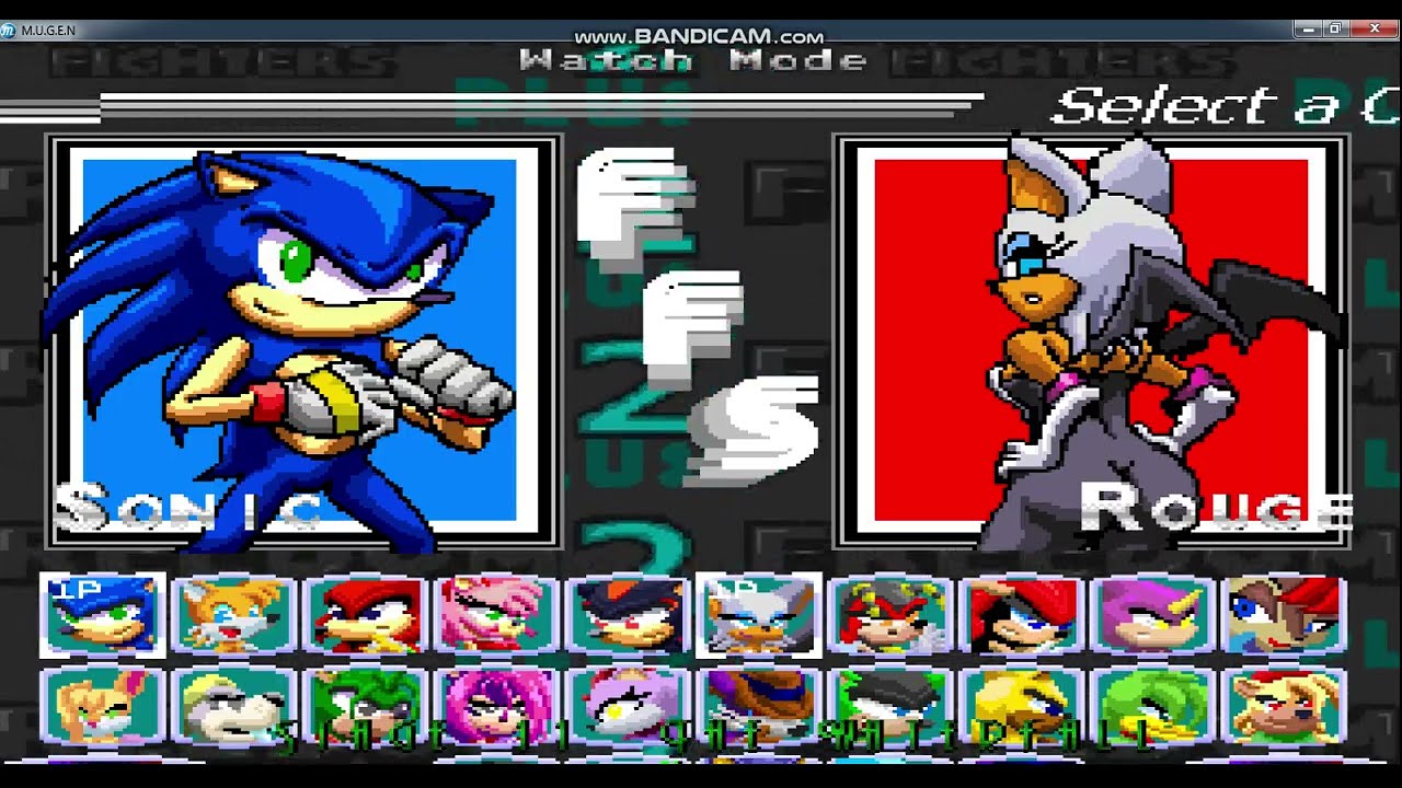 M.U.G.E.N SONIC FREEDOM FIGHTERS TOURNAMENT SEMIFIANALS LOSERS BRACKET MATCH #4 SONIC VS ROUGE