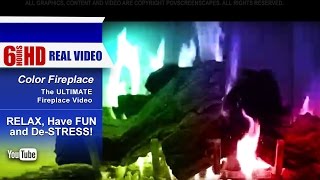 6 HOURS Relaxing Fireplace with Dancing Color Flames -#fireplace