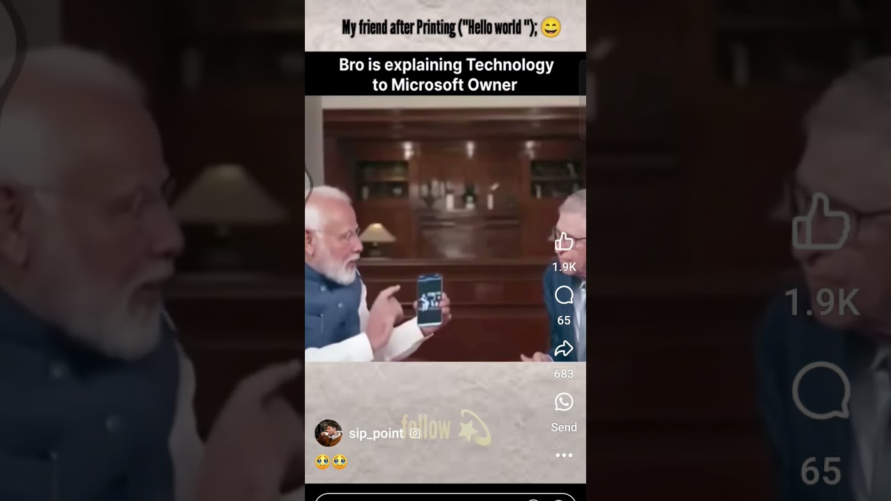 Modiji teaching to Bill gates 