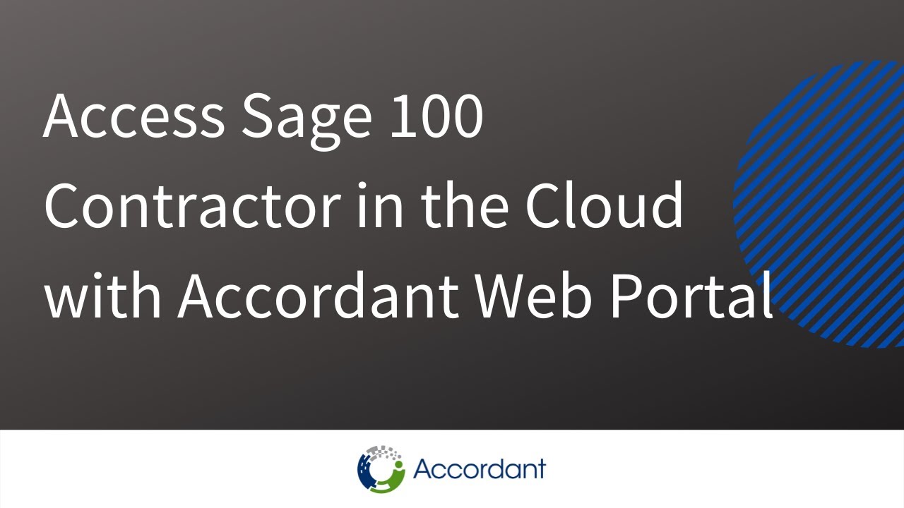 Introducing a New Cloud Based Tool for Sage 100 Contractor YouTube