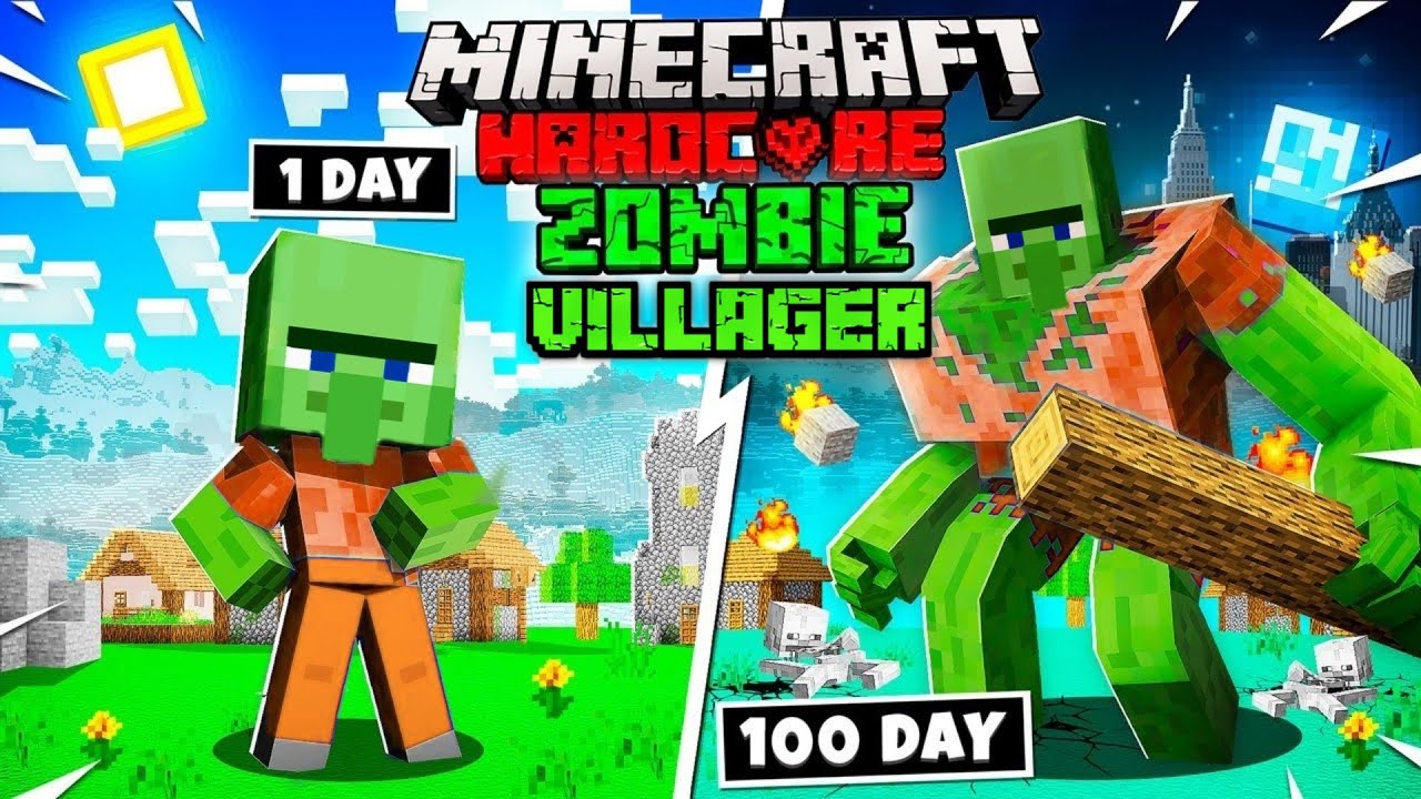 I Survived 100 Days as a Zombie Villager in Minecraft Hardcore ( Hindi ...