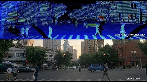 Hesai AT128 Lidar Point Cloud View vs Camera View