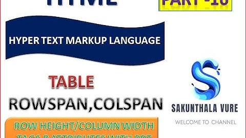TABLE ROWSPAN,COLSPAN HTML PART -16