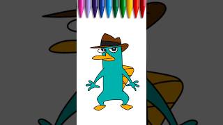 How to draw Perry the Platypus for kids - DrawColor #phineasandferb #perrytheplatypus #disney #art