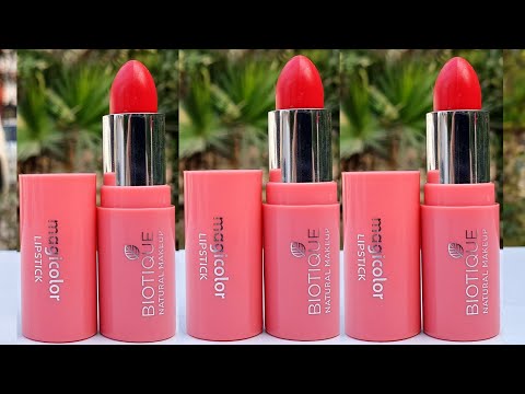 Biotique Natural Makeup Magicolor Lipstick shade Costa Chic review & lipSwatches | RARA |